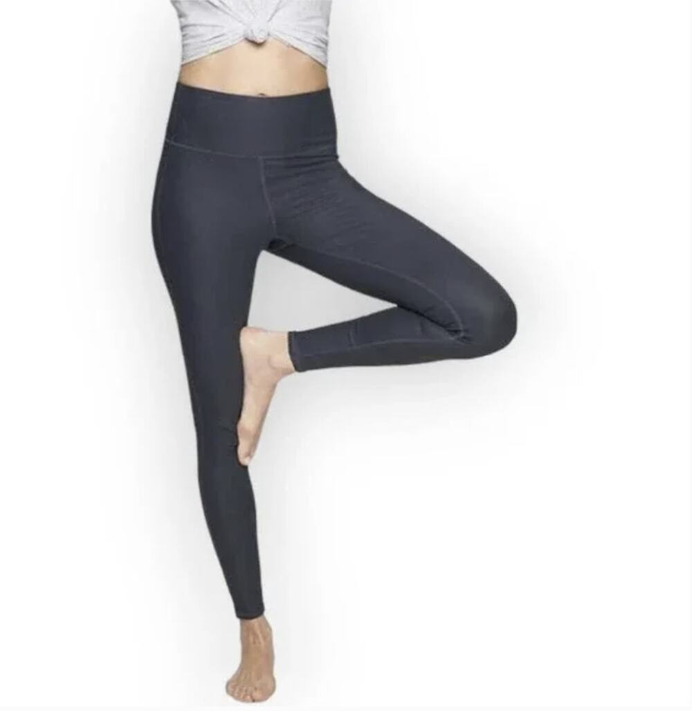 Athleta High Rise Shine Chaturanga Leggings Navy Blue Size Medium